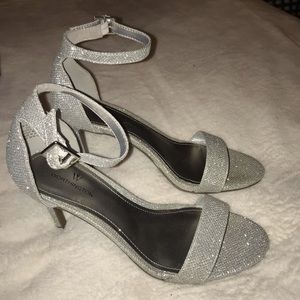 NWB silver rhinestone heels